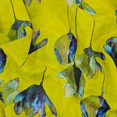 Muslin Fabric with Digital Floral Print
