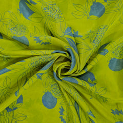 Muslin Fabric with Digital Print and Pomegranate Motifs