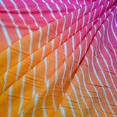 Leheriya Digital Print Ombre Orange to Pink on Muslin Fabric