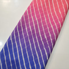 Leheriya Digital Print Ombre Pink to Blue on Muslin Fabric