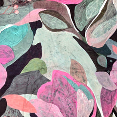 Abstract Digital Print Muslin Fabric with Purple & Pink Tones