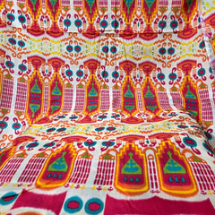 Digital Print Warm Red & Yellow Tones Muslin Fabric