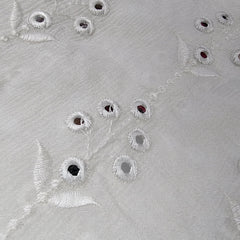 Shisha Dyeable Embroidered Chinon Fabric with Floral Mirror Work