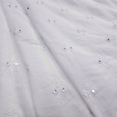 Shisha Dyeable Cotton Fabric with Geometric Mirror Work