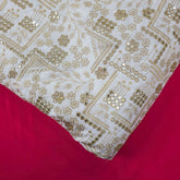 Dyeable Upada Silk Fabric with all over Mirror, Sequin and Zari Work