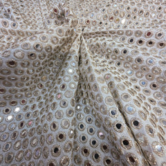 Dyeable Crepe Fabric with all over Mirror Work