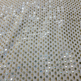 Dyeable Embroidered Georgette Fabric with Tear Drop and Round Mirror Work