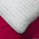 Dyeable Georgette Fabric with Linear Mirror Work