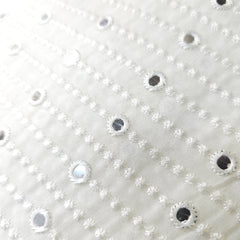 Dyeable Linear Mirror Work on Georgette Fabric