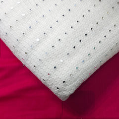 Dyeable Linear Mirror Work on Georgette Fabric