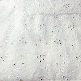 Dyeable Mirror Work on Georgette Fabric with Floral & Geometric Work