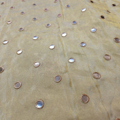 Dyeable Shimmer Tissue Fabric with all over Mirror Work