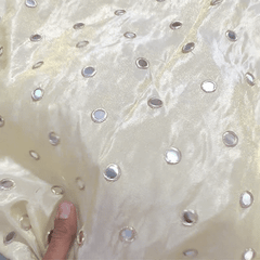 Dyeable Shimmer Tissue Fabric with all over Mirror Work