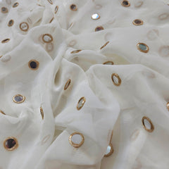 Dyeable Georgette Fabric with all over Mirror Work