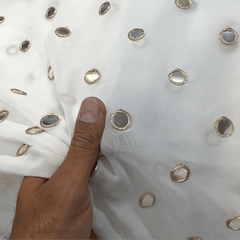 Dyeable Georgette Fabric with all over Mirror Work