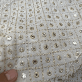 Dyeable Mirror Work Georgette Fabric with Jaal Pattern