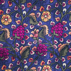 Grape Flower Digital Print on Muslin Fabric