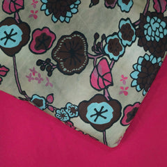 Block Digital Print on Muslin Fabric with Tan Biege Base