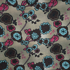 Block Digital Print on Muslin Fabric with Tan Biege Base