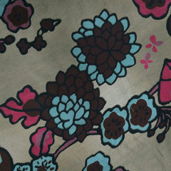 Block Digital Print on Muslin Fabric with Tan Biege Base