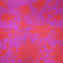 Pink Floral Digital Print on Muslin Fabric