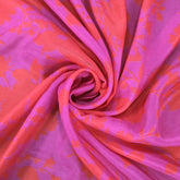 Pink Floral Digital Print on Muslin Fabric