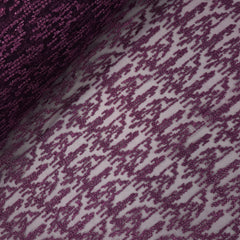 Embroidered Wine Net Fabric with Textured pattern