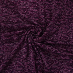 Embroidered Wine Net Fabric with Textured pattern