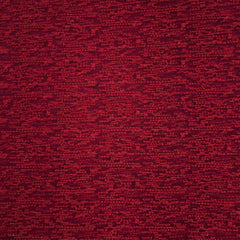Embroidered Cherry Red Net Fabric with Textured pattern