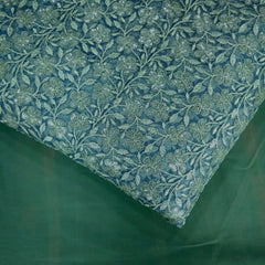 Embroidered Net with Floral Sequins Work