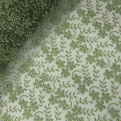 Embroidered Net with Elegant Floral Threadwork