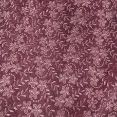 Embroidered Net with Elegant Floral Threadwork