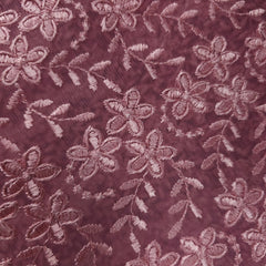 Embroidered Net with Elegant Floral Threadwork