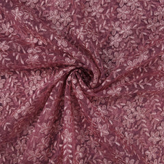 Embroidered Net with Elegant Floral Threadwork