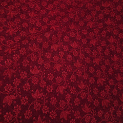 Sahiba Embroidered Net Fabric with Red Floral work