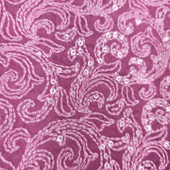 Husn Embroidered Net Fabric with Swirling pattern and Sequins