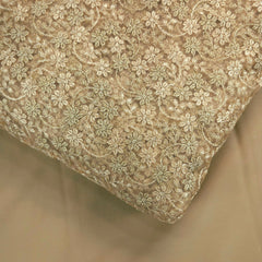 Sahiba Embroidered Net Fabric with Gold Floral work