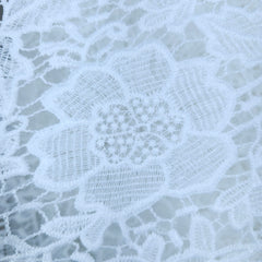 Guipure Cotton Dyeable Fabric with Sunburst and Rose motifs