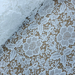 Guipure Cotton Dyeable Fabric with Sunburst and Rose motifs