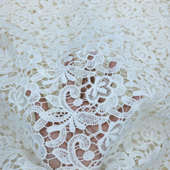 Guipure Cotton Dyeable Fabric with Scalloped Edges