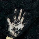 Sahiba Embroidered Net Fabric with Black Floral work