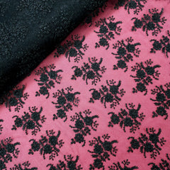 Sahiba Embroidered Net Fabric with Black Floral work