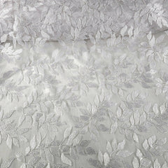 Lisa Sequin Embroidered White Lacey Net Fabric