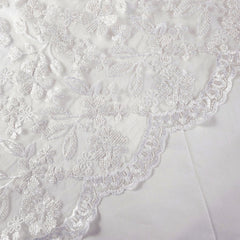 Davina Sequin Work White Lacey Net Embroidered Fabric