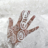 Nora White Floral Lacey Embroidered Net Fabric