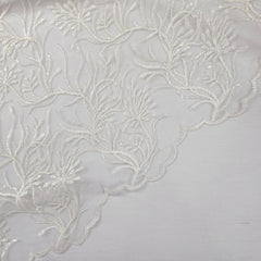 Elisa Off - White Net Embroidered Fabric