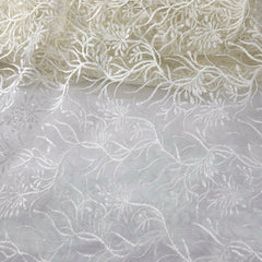 Elisa Off - White Net Embroidered Fabric