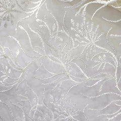 Elisa Off - White Net Embroidered Fabric