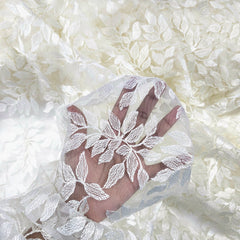 Lisa Sequin Embroidered Off - White (Ivory) Net Fabric