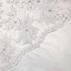 Isabella Pearl & Sequin Lacey Net Floral Embroidered Fabric